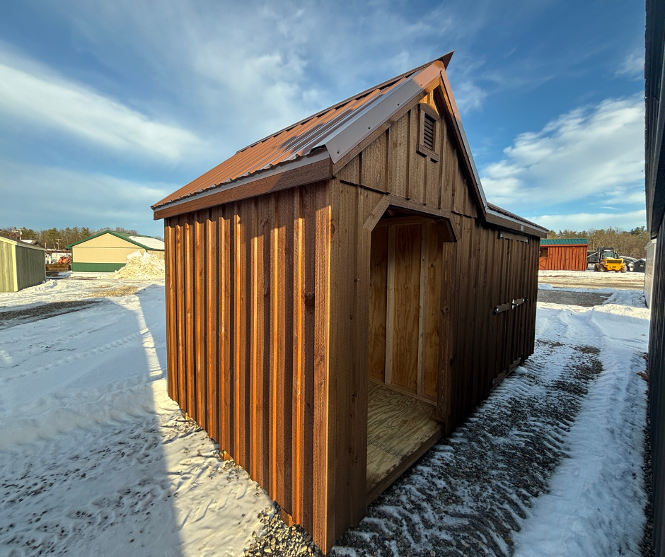 8' X 16' RUSTIC WOODSHED - MUSHROOM