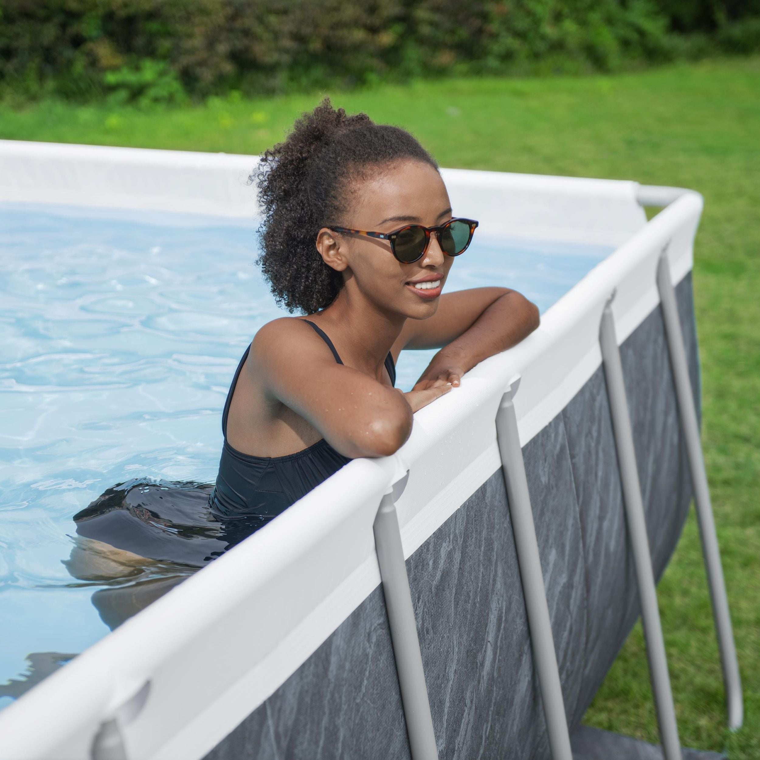 13.3ft x 6.7ft x 39.5in Rectangular Steel Pro MAX Above Ground Pool Set
