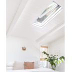 VELUX Solar Powered Venting Curb Mount Skylight - White Solar Powered Shade