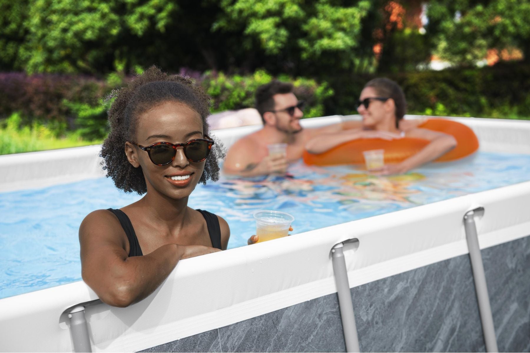 13.3ft x 6.7ft x 39.5in Rectangular Steel Pro MAX Above Ground Pool Set