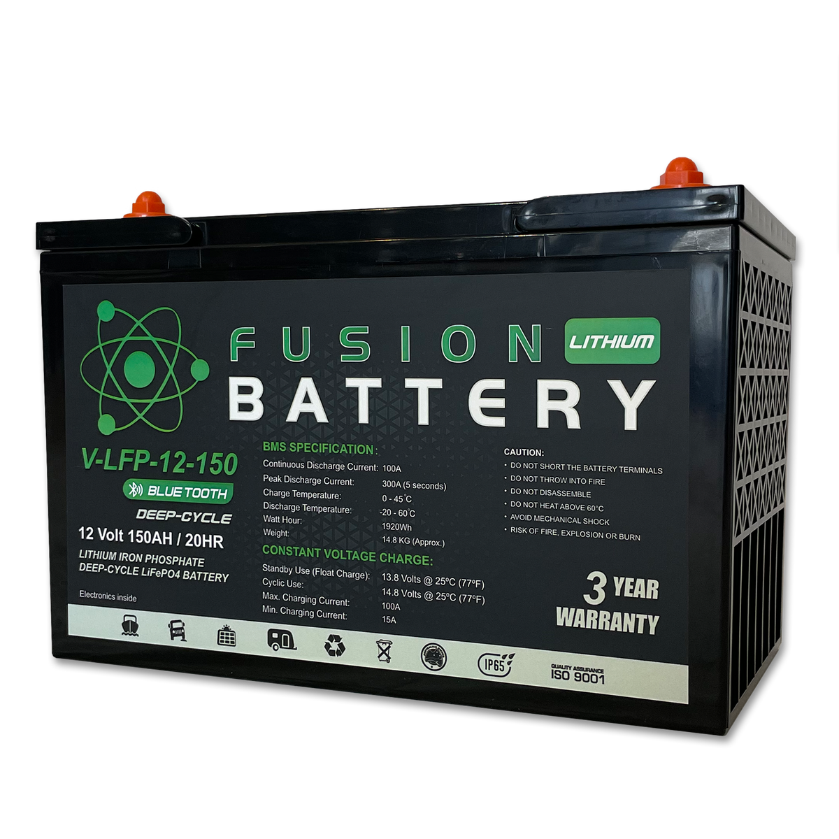 V-LFP-12-150 | 12v 150AH Fusion Lithium Battery | Deep Cycle