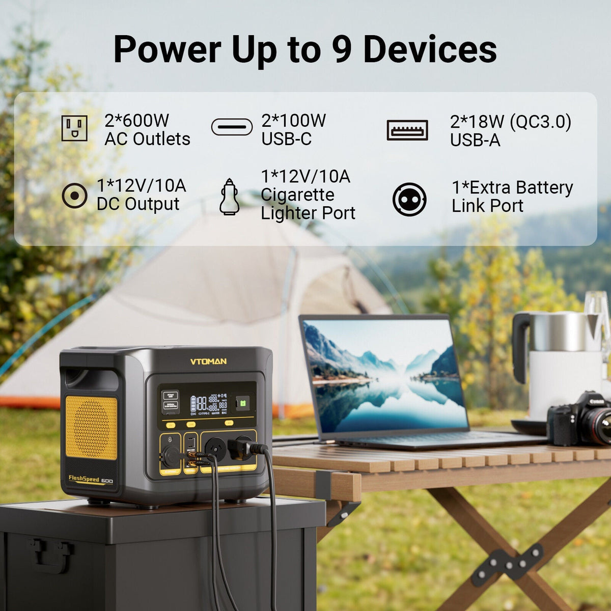 FlashSpeed 600 600W 499Wh AC/DC Portable Power Station Generator
