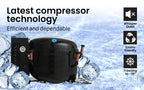 GECKO 57L Portable Camping Bar Fridge with Freezer 12V/24V, Black