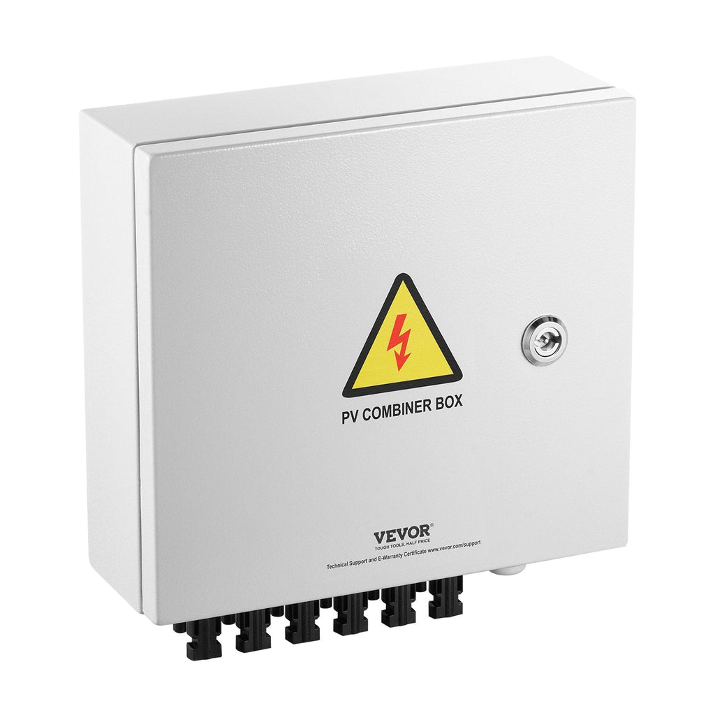 VEVOR Solar PV Combiner Box 6 String 10A for Solar Panel System Steel Case IP65