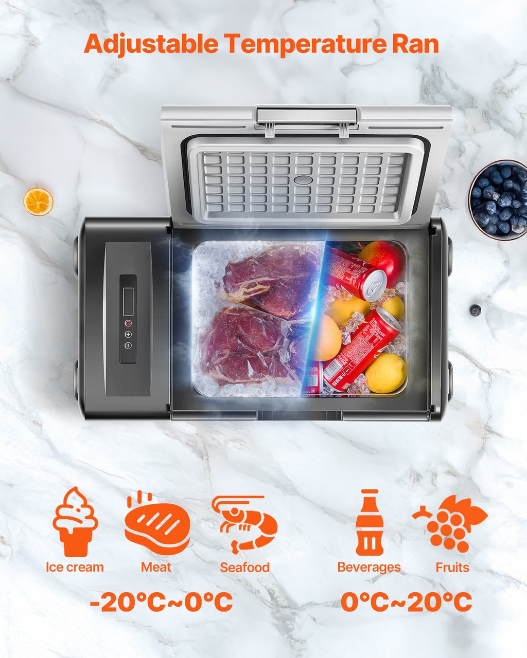 VEVOR Portable Car Refrigerator Freezer Compressor 20L Single Zone for Car Home
