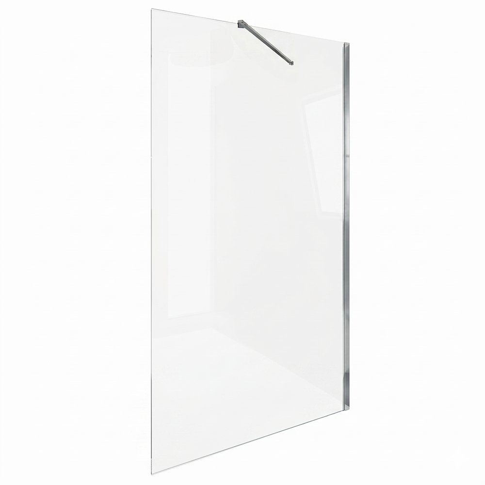 Safira 8mm Glass Walk-In Wetroom Shower Screen - Chrome