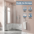Safira 8mm Glass Walk-In Wetroom Shower Screen - Chrome