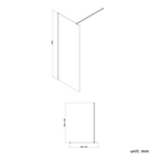 Safira 8mm Glass Walk-In Wetroom Shower Screen - Chrome