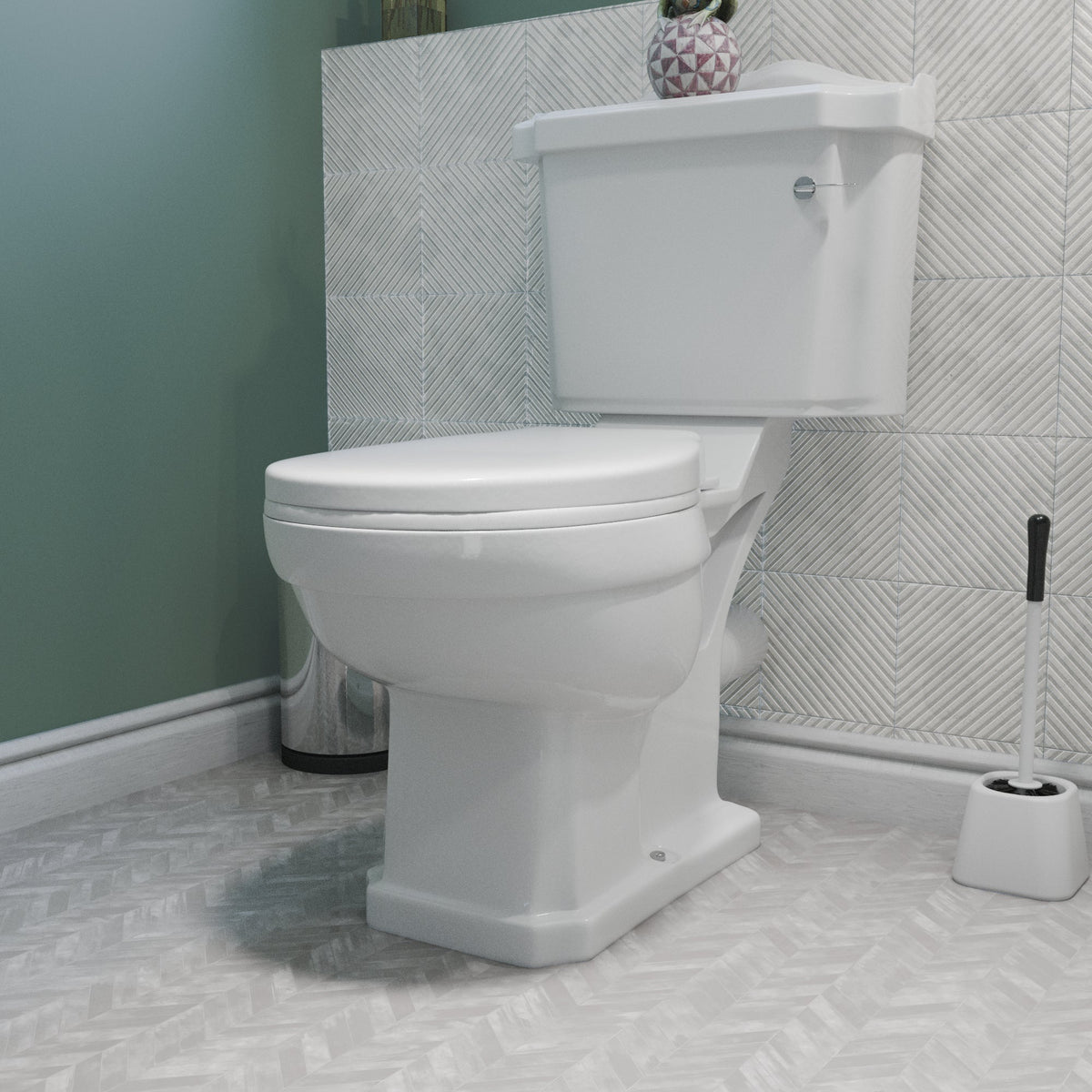 Elizabeth Close Coupled Toilet with Soft Close Seat & Cistern - White