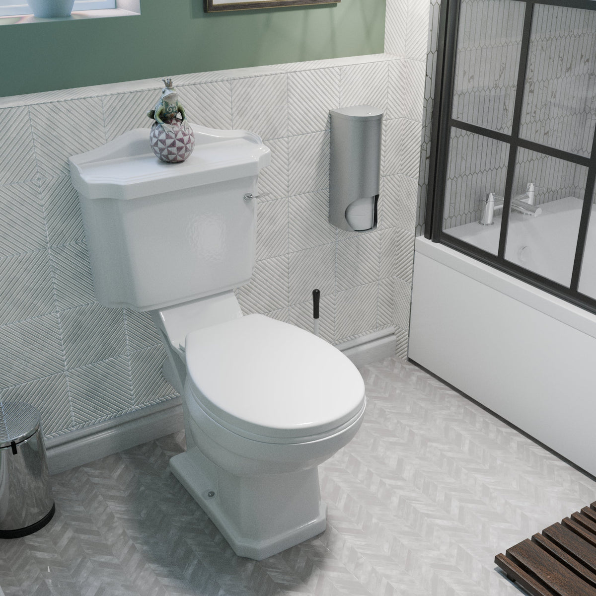 Elizabeth Close Coupled Toilet with Soft Close Seat & Cistern - White