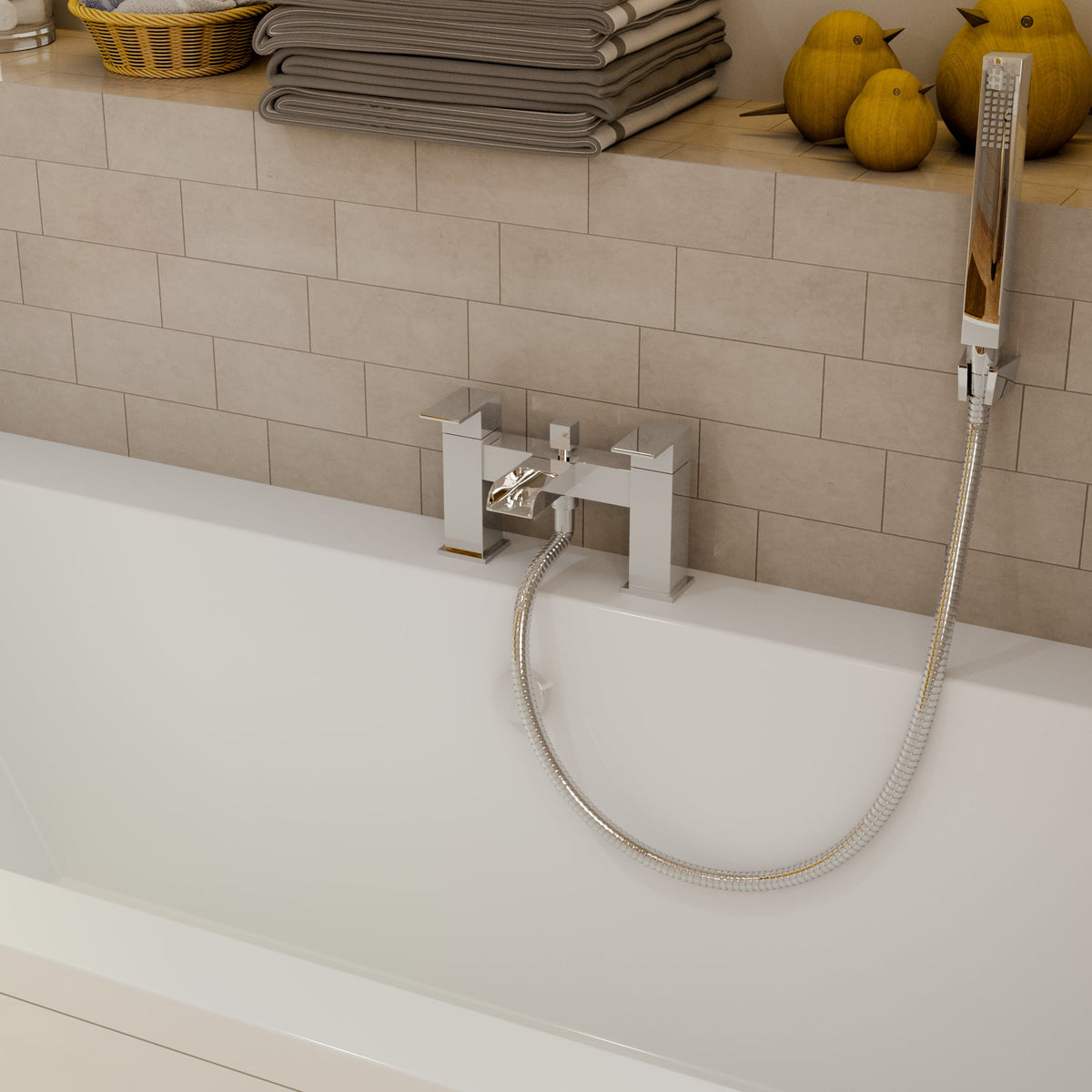 Kinetic Square Waterfall Bath Shower Mixer Tap