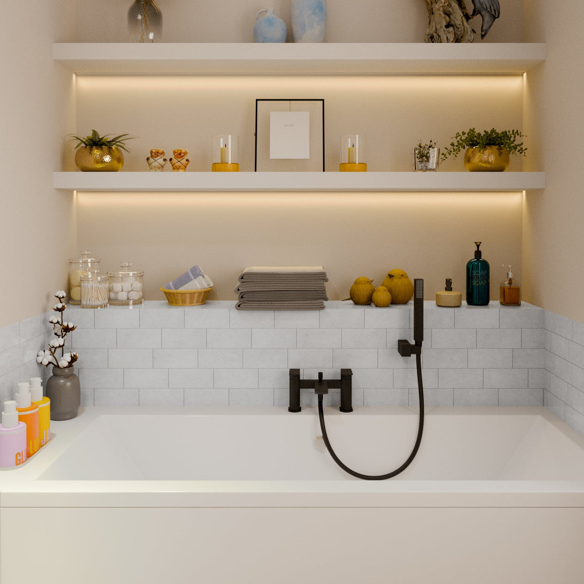 Lagoon Soft Square Bath Shower Mixer Tap