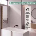 Luxur 6mm Glass Curved Pivot Bath Screen - 1400mm x 800mm