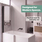 Luxur 6mm Glass Curved Pivot Bath Screen - 1400mm x 800mm