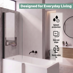 Luxur 6mm Glass Curved Pivot Bath Screen - 1400mm x 800mm