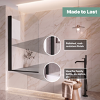 Luxur 6mm Glass Curved Pivot Bath Screen - 1400mm x 800mm