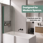 Luxur 6mm Glass Curved Pivot Bath Screen - 1400mm x 800mm