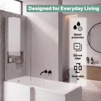 Luxur 6mm Glass Curved Pivot Bath Screen - 1400mm x 800mm