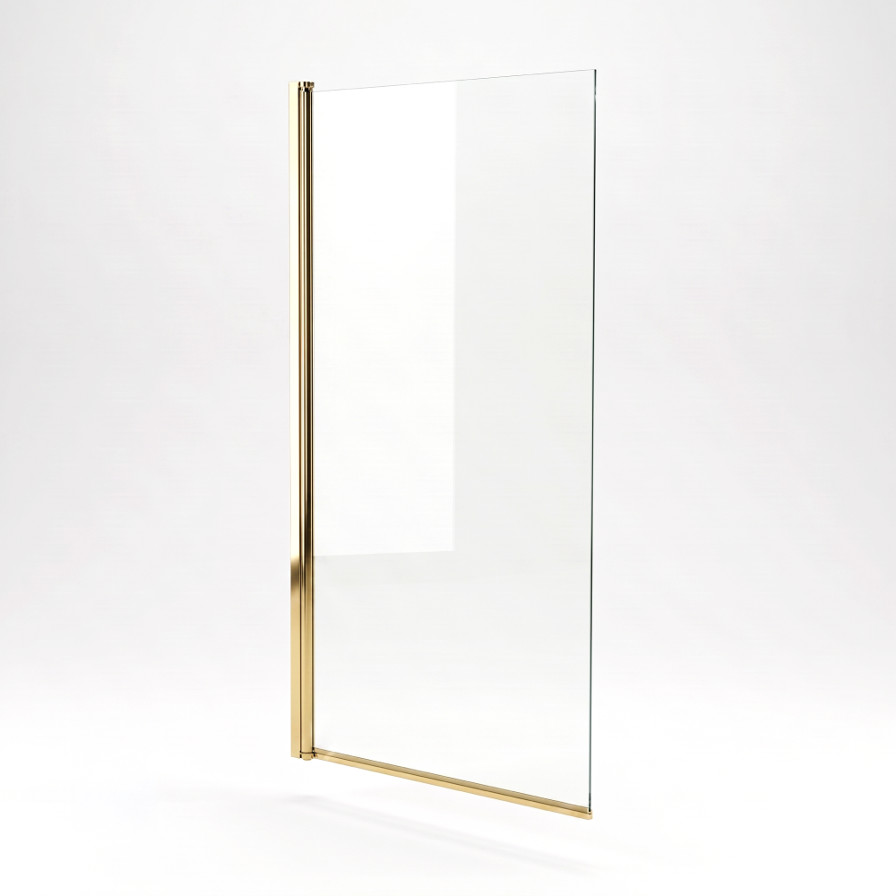 Velora 6mm Glass Square Edge Pivot Bath Screen - 1400mm x 800mm