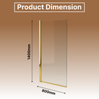 Velora 6mm Glass Square Edge Pivot Bath Screen - 1400mm x 800mm