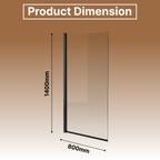 Velora 6mm Glass Square Edge Pivot Bath Screen - 1400mm x 800mm