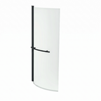 Eclipse 6mm Glass Curved Bath Screen with Towel Rail - 1400mm x 730mm