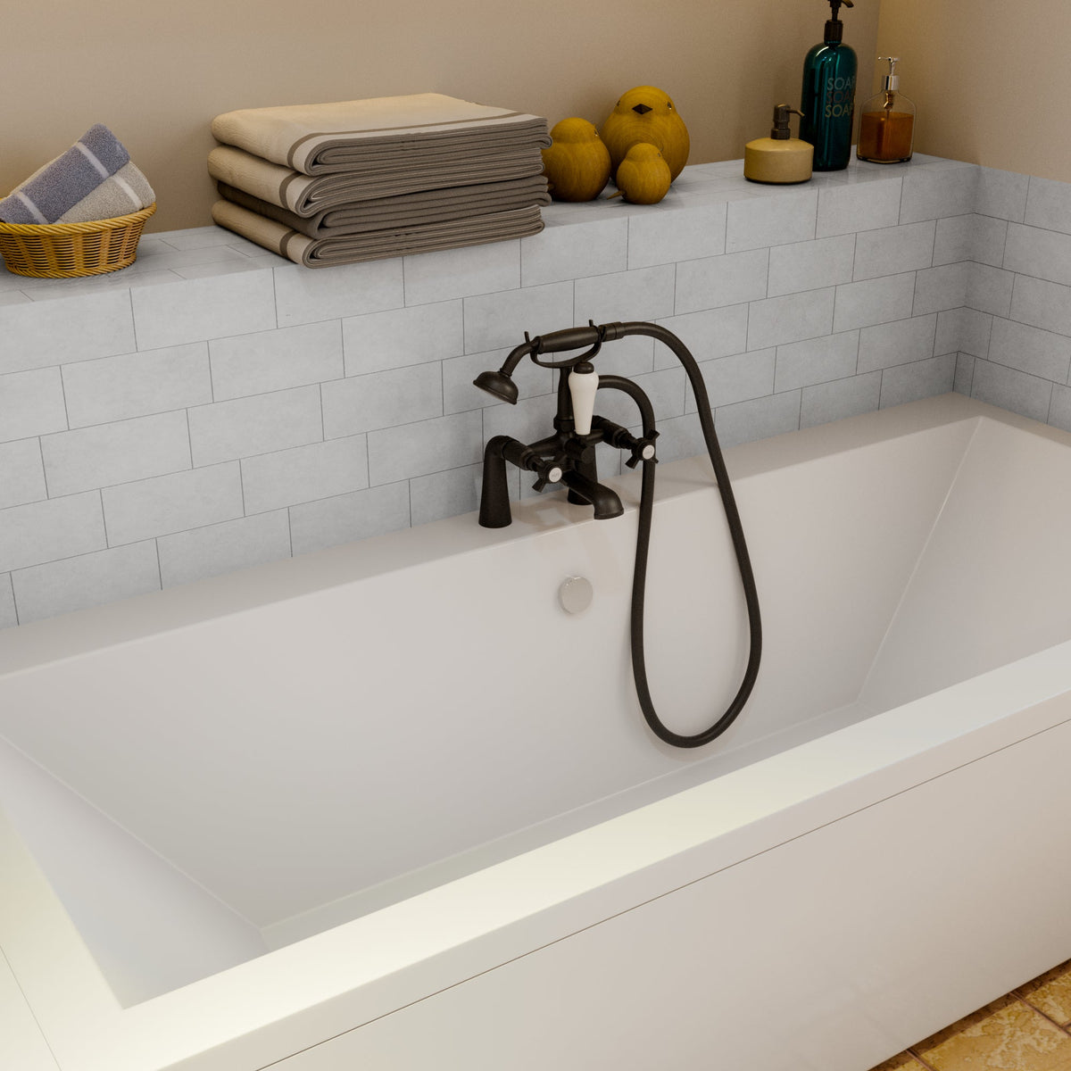 Ripple Traditional Bath Shower Mixer Tap