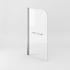 Supreme 6mm Glass Sail Bath Screen with Pivot Panel and Towel Rail - Chrome