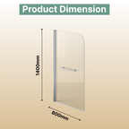 Supreme 6mm Glass Sail Bath Screen with Pivot Panel and Towel Rail - Chrome