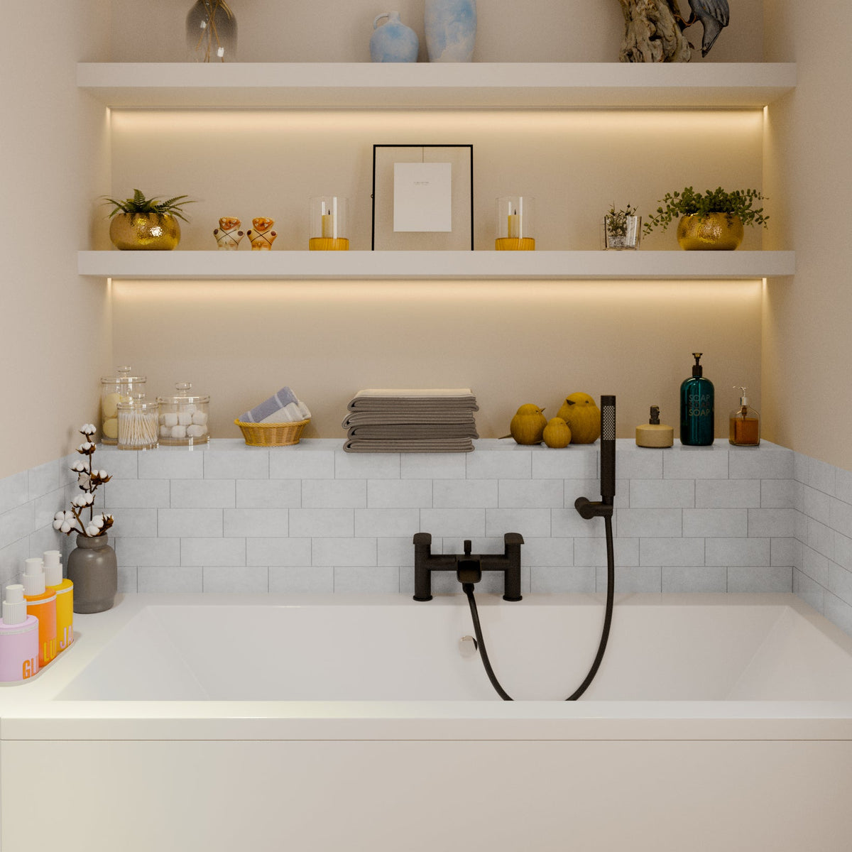 Stream Round Waterfall Bath Shower Mixer Tap