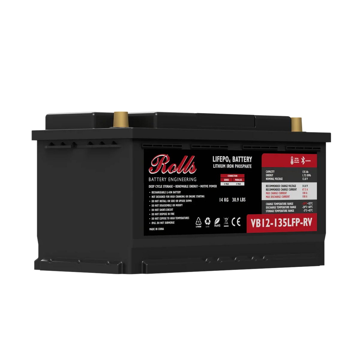 Rolls VB12-135LFP-RV 12V 135Ah LiFePO4 Battery
