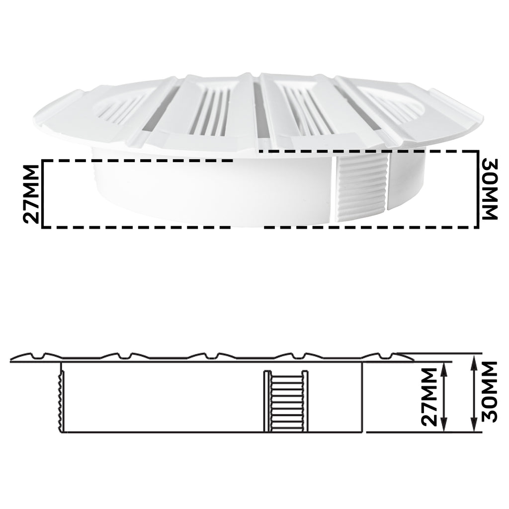 Louvre Vent Round Bella 125mm White