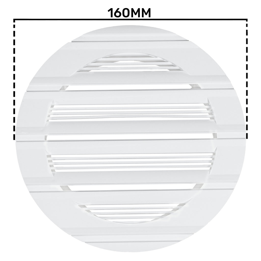 Louvre Vent Round Bella 125mm White
