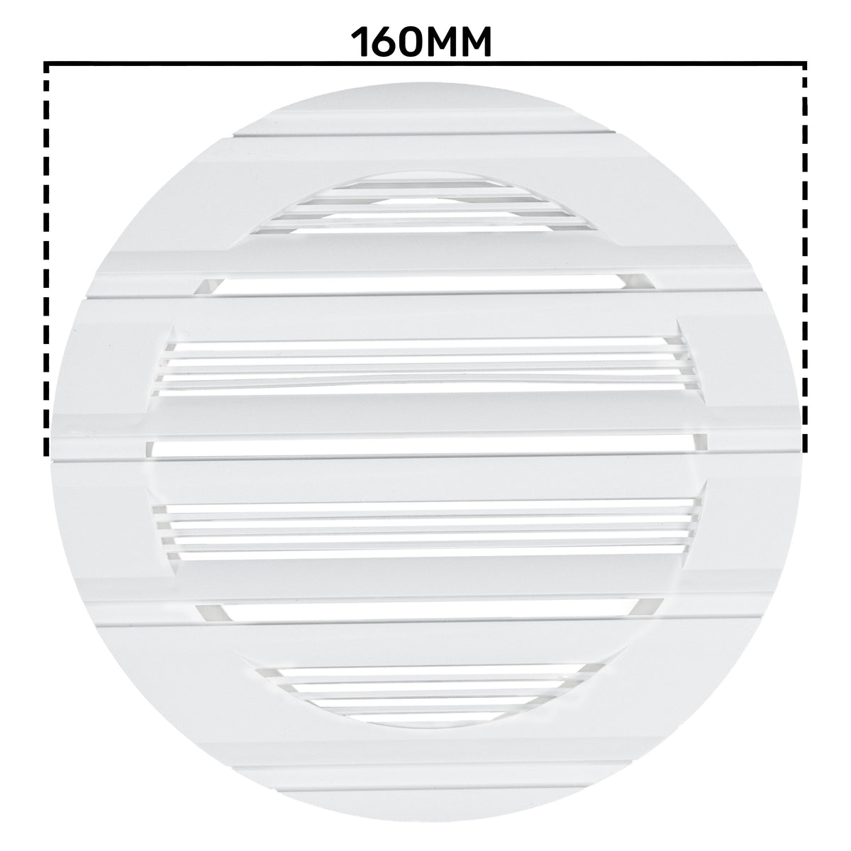 Louvre Vent Round Bella 125mm White