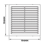 Louvre Vent  D/195W 195mm X 195mm with Fly Screen