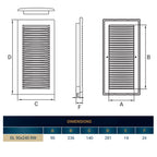 Louvre Vent White DL/90X240RW LUX With Fly Mesh