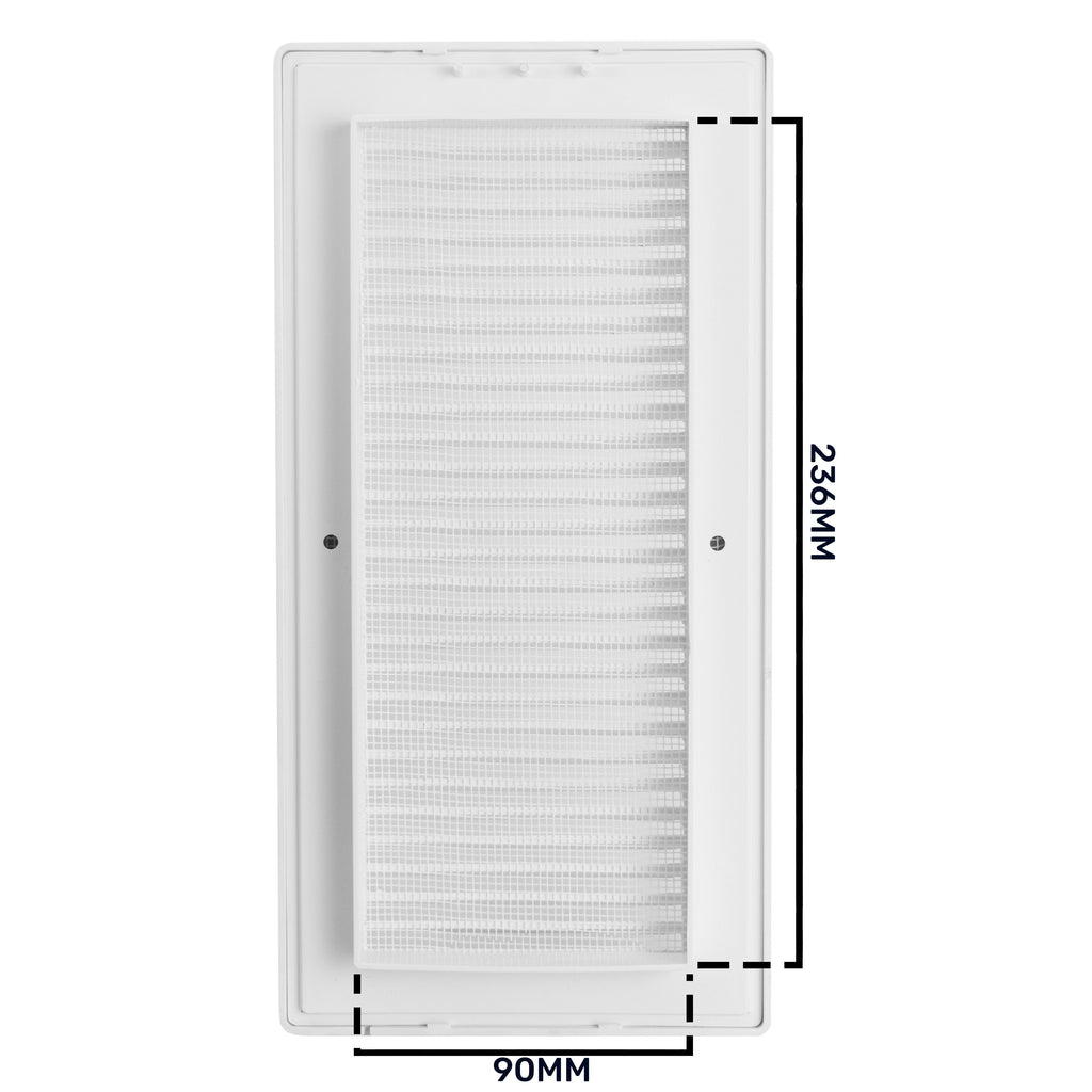 Louvre Vent White DL/90X240RW LUX With Fly Mesh