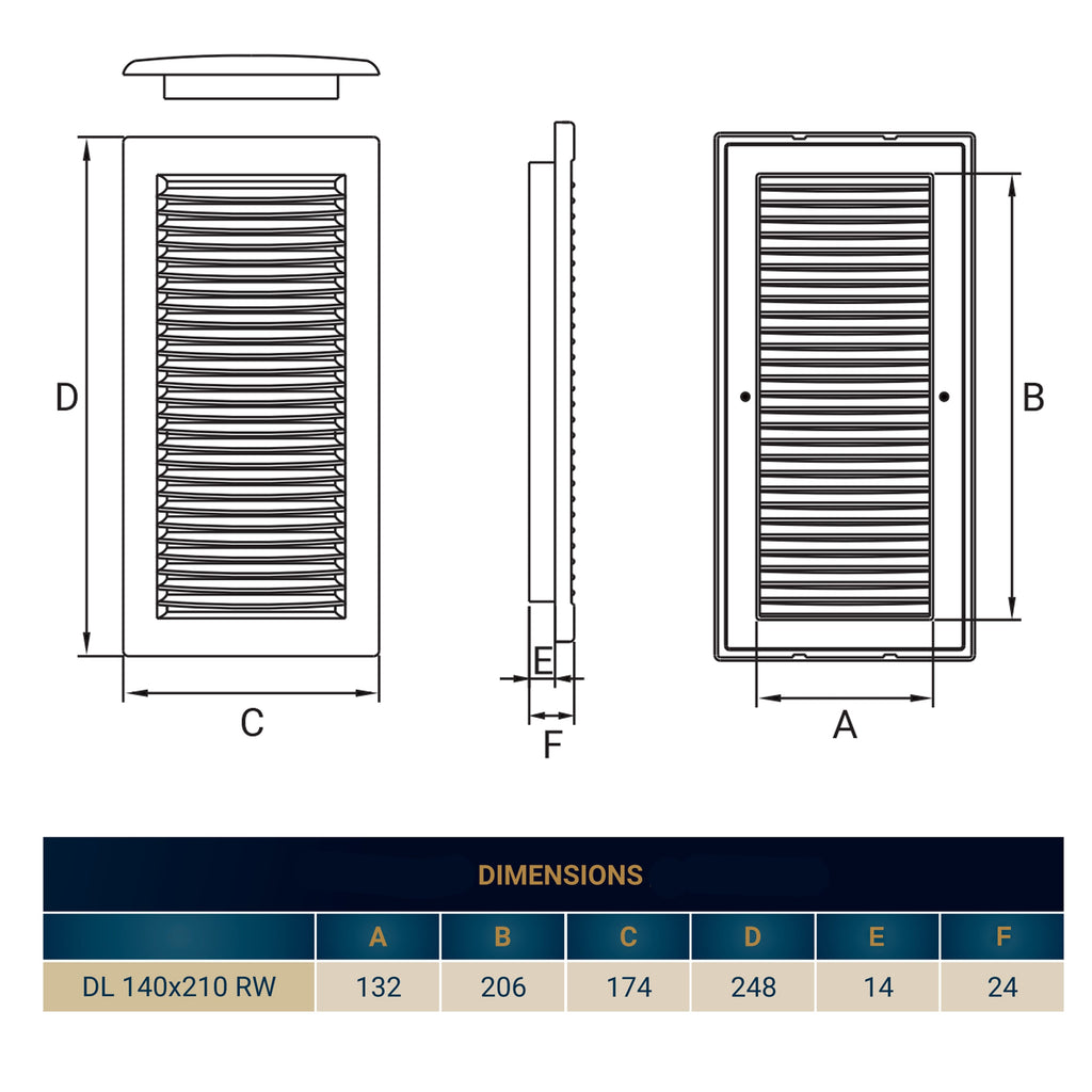 Louvre Vent White DL/140X210 RW LUX With Fly Mesh