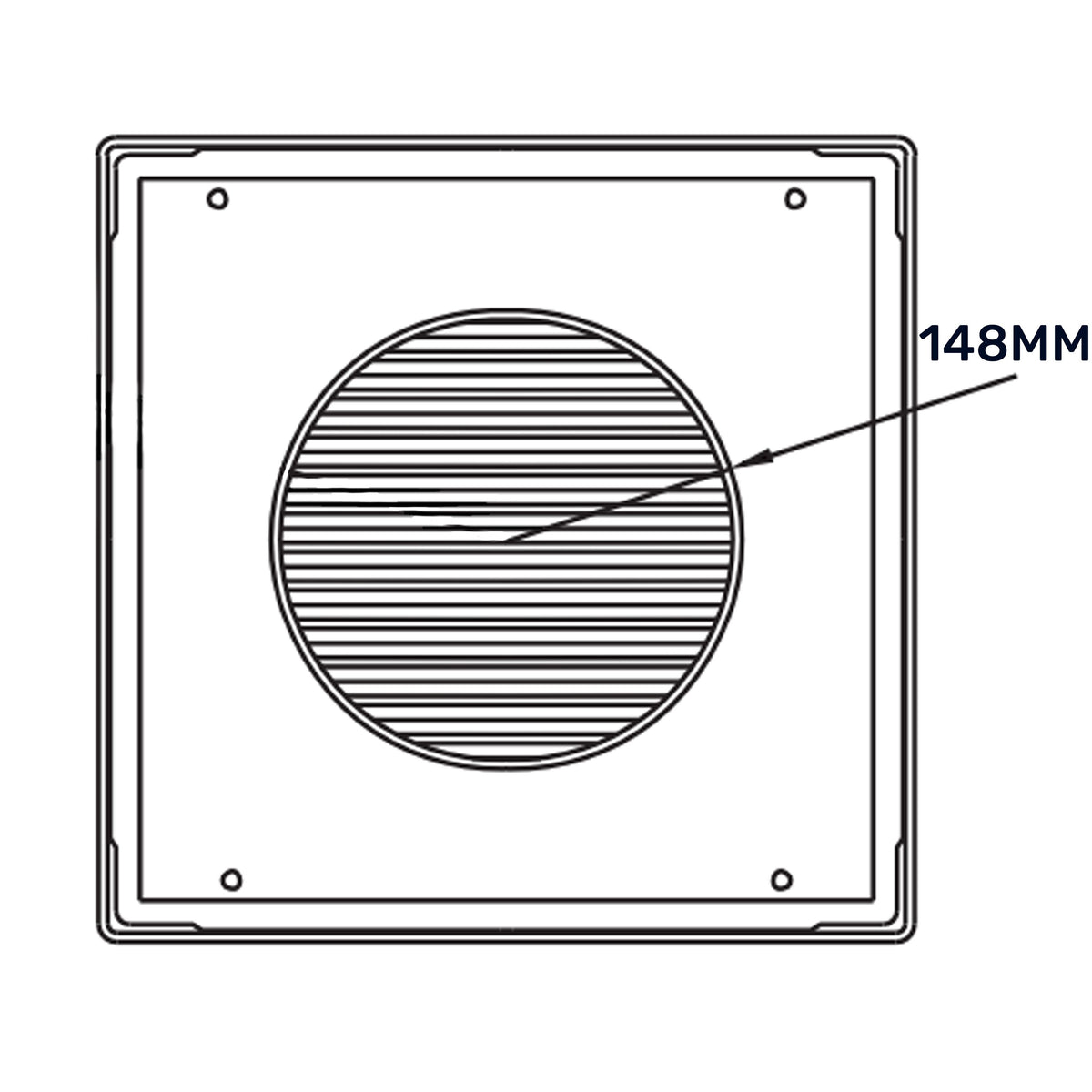 Louvre Vent White DL/150 RW LUX With Fly Mesh