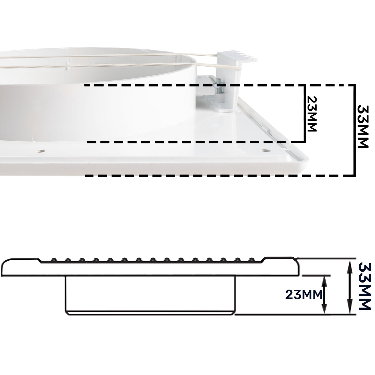 Louvre Vent White DL/125 RW LUX With Fly Mesh