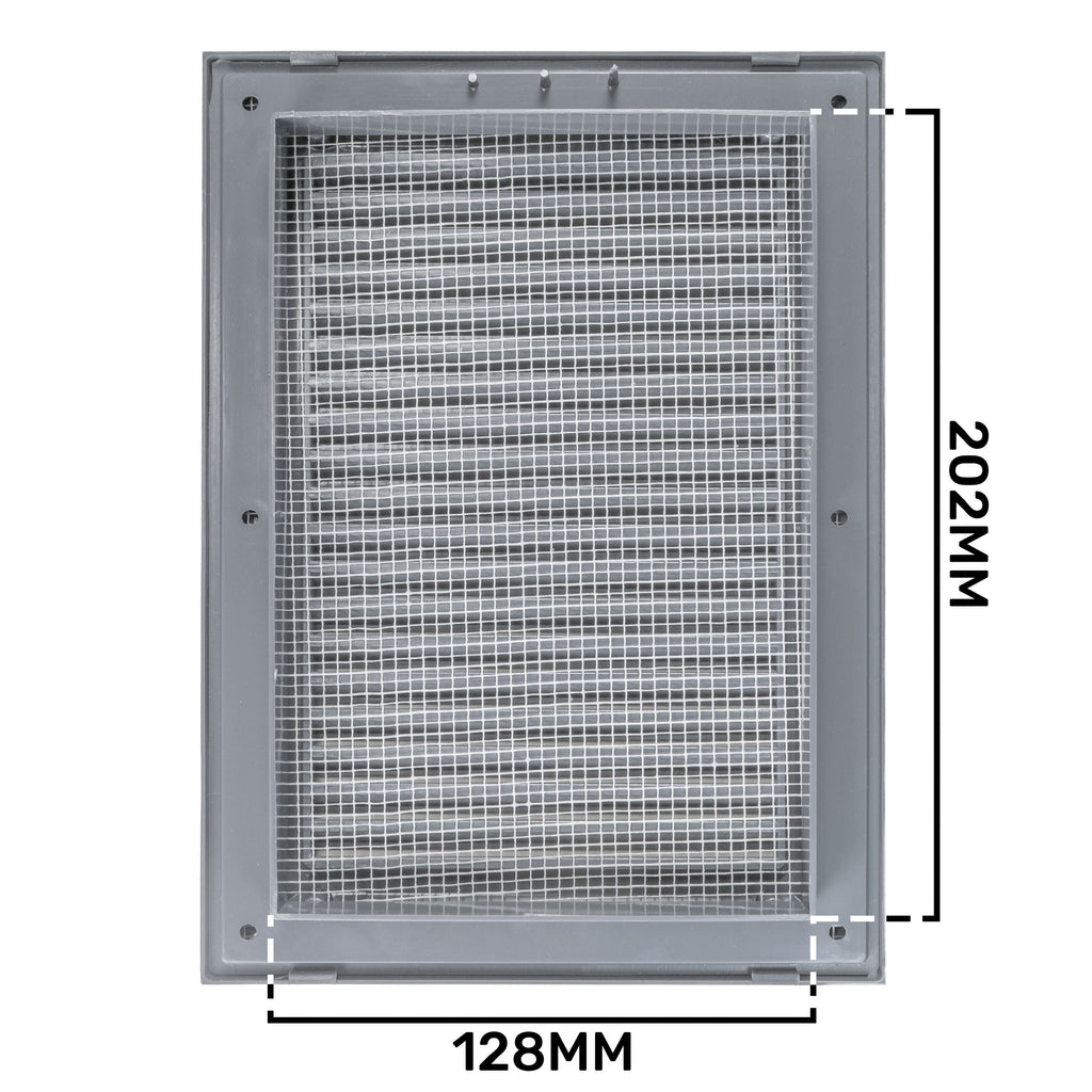 Louvre Vent Graphite Duo Smart 140/210 140mm X 210mm With Fly Mesh