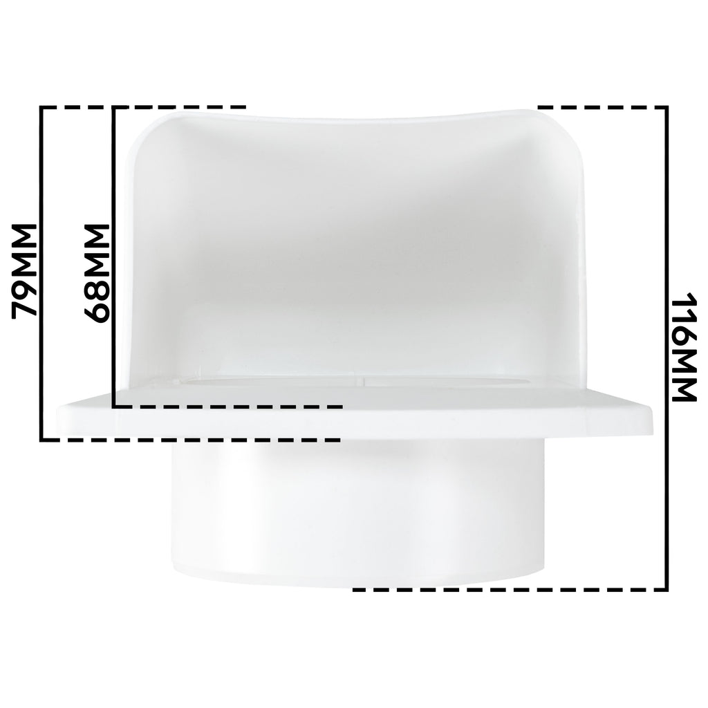 External White Louvre Vent  KRD/100 fi100mm