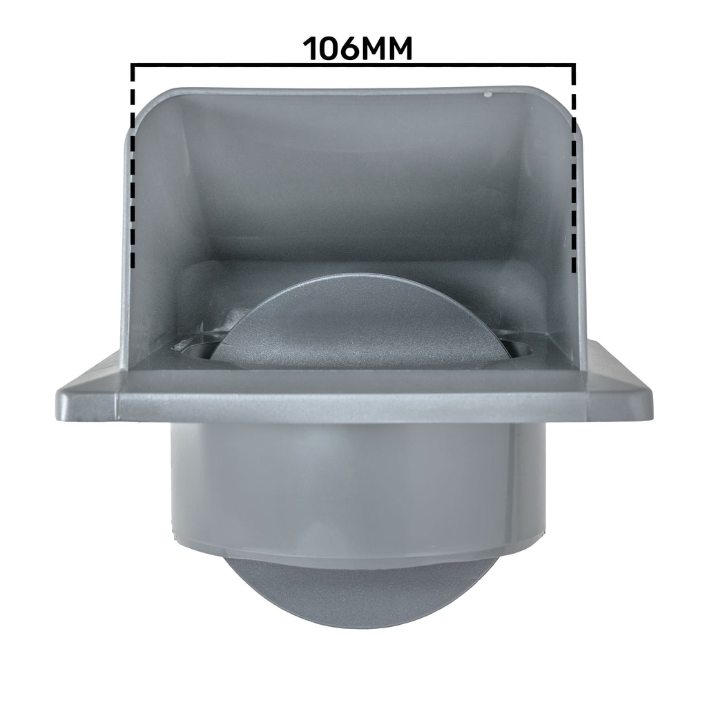 External Graphite Louvre Vent KRD/100G fi100mm