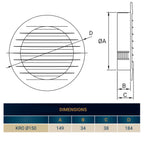 Louvre Vent KRO 150 With Fly Mesh