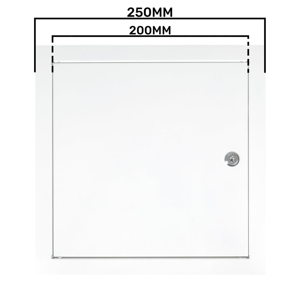Access Panel Door Metal With Lock, White 200mm x 200mm