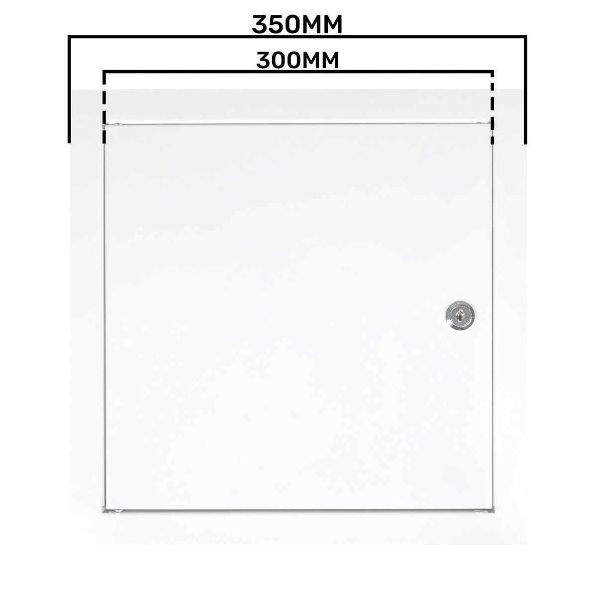 Access Panel Door Metal With Lock, White 300mm x 300mm