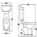 Elizabeth Close Coupled Toilet with Soft Close Seat & Cistern - White