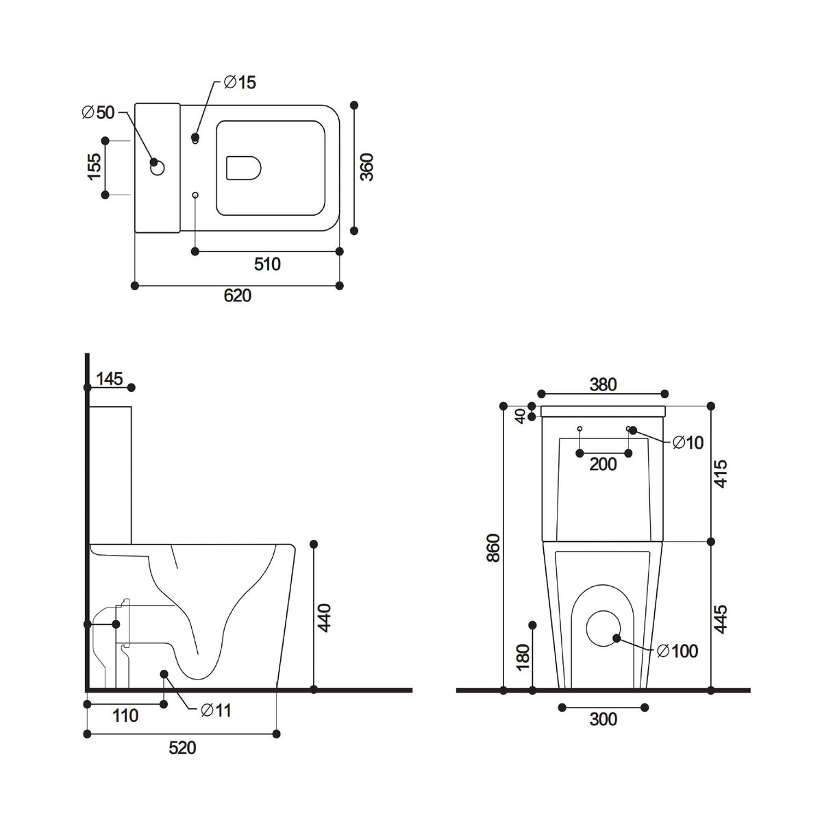 Purity Close Coupled Toilet with Soft Close Urea Luxury Seat, Cistern & Built-in Bidet - White