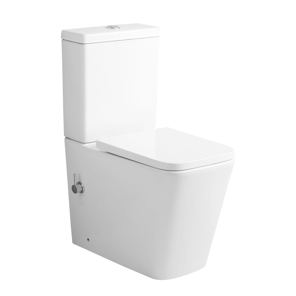 Purity Close Coupled Toilet with Soft Close Urea Luxury Seat, Cistern & Built-in Bidet - White