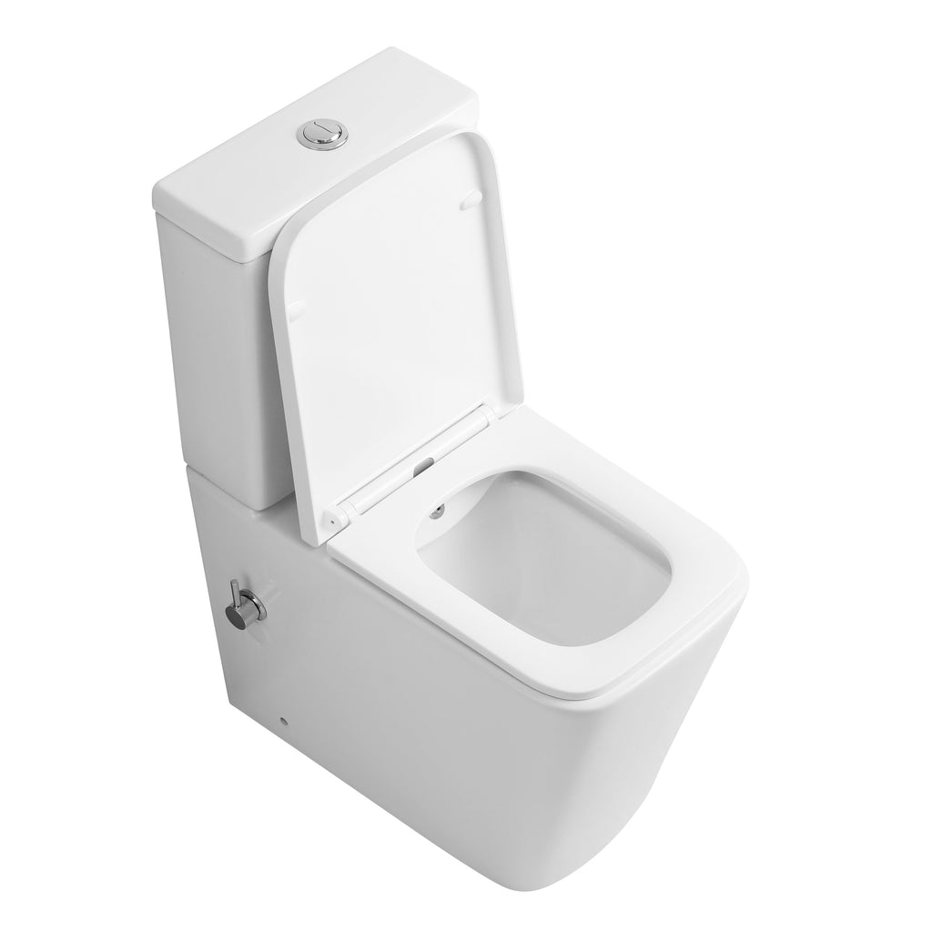 Purity Close Coupled Toilet with Soft Close Urea Luxury Seat, Cistern & Built-in Bidet - White